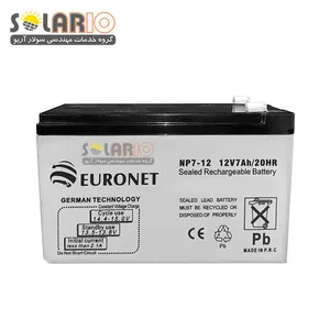 فروش  باطری خورشیدی 12 آمپر 12 ولت سید لید اسید Euronet 0 از 5  | سولارآریو